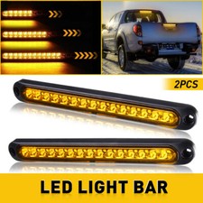 Yellow Amber 15LED Truck DRL Light Bar Brake Rear Turn Signal Tail Strip Flowing