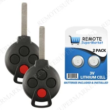 2 Replacement for Smart 2008-2015 ForTwo Remote Car Keyless Entry Key Fob Pair