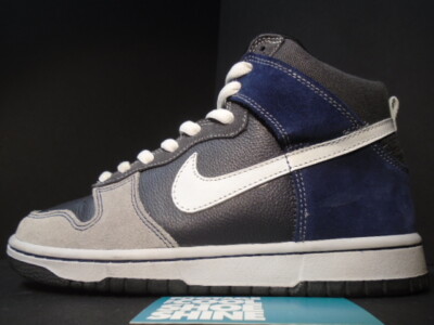 2008 NIKE DUNK HIGH PRO SB UN-FUTURA ANTHRACITE GREY WHITE BLUE 
