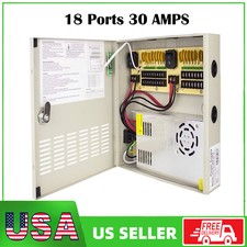 UL Listed 18 Channel Port 12V DC 30 Amp PTC Fuse Distributed Power Supply Box