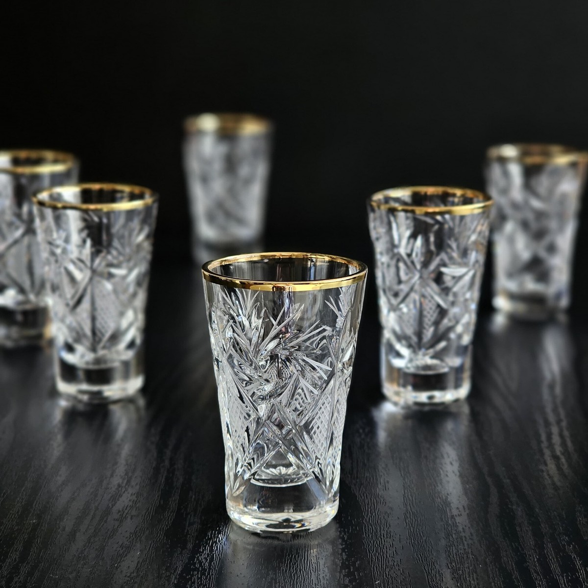 希少品 Russian Crystal Hand Cut ワイングラス酒器