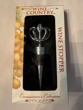 WINE COUNTRY Crown Shaped WINE STOPPER connoisseur's collection. New.