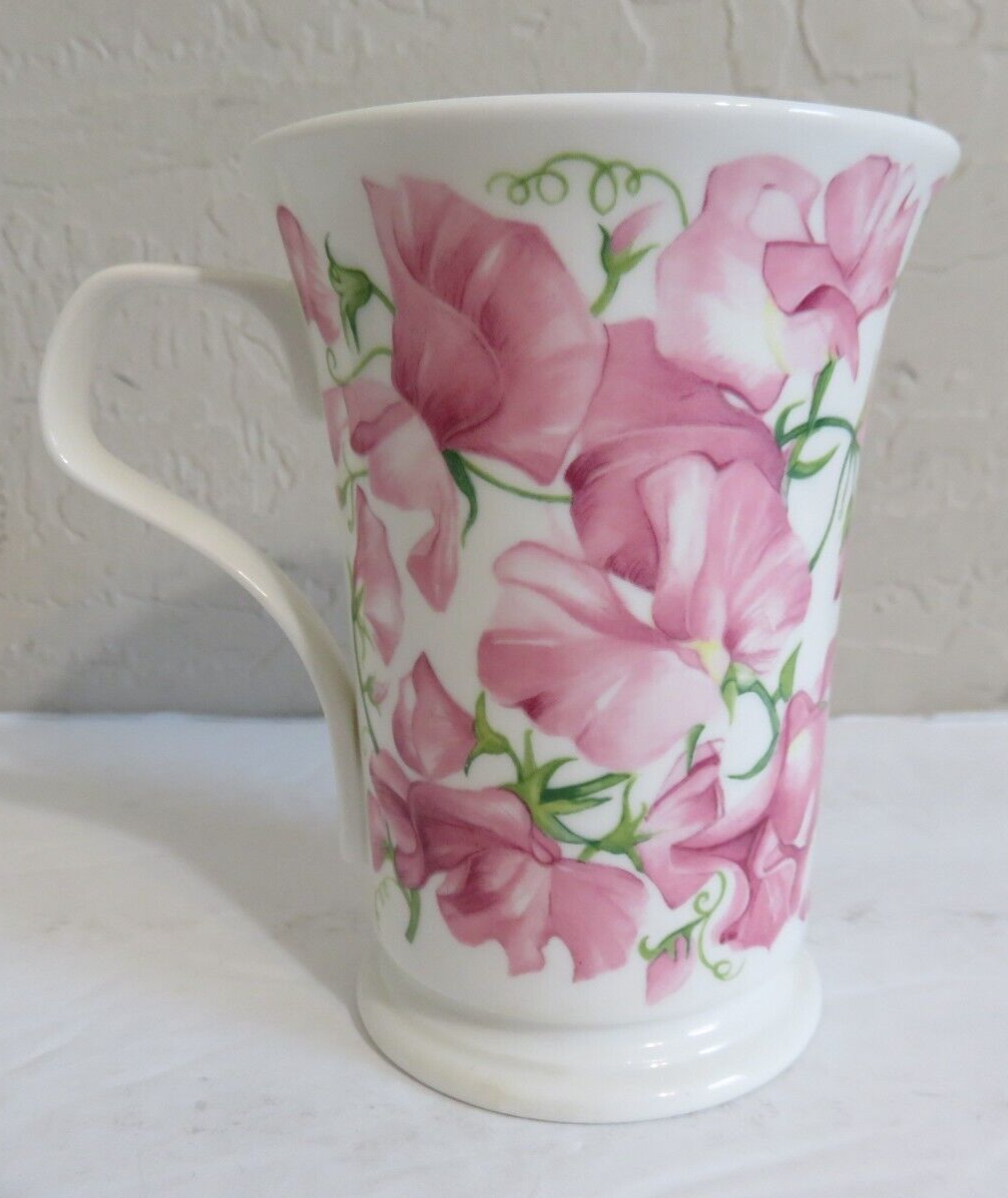 Capri Dunoon Fine Bone China Mug by Helen Sandiford Made England Pink
