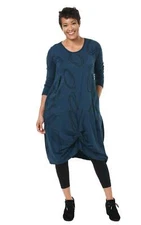 Tulip Clothing Karma Womens Dress in Legion Blue Bubbles