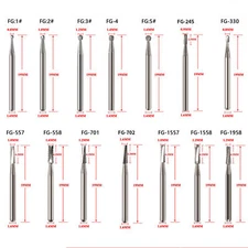 43 Types Dental Round Tungsten Carbide FG Bur For Surgical High Speed Handpiece