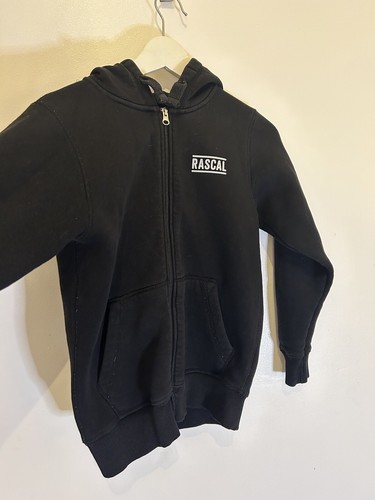 Rascal Hoodie Boys Extra Large Full Zip Black Hooded Long Sleeve Pockets Fleece