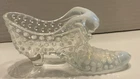 Vintage Fenton Mid Century Opalescence Hobnail Shoe Cat Head #2