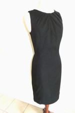 Mango Suit Black Pencil Dress With Neckline Detail and Zip Closure Sz 4
