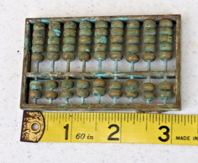 Vintage Brass small model ABACUS tiny cute gift math asian calculator XX