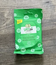 Yes To Cucumbers Soothing Calming Facial Wipes Trial Size 10 Wipes New Sealed 