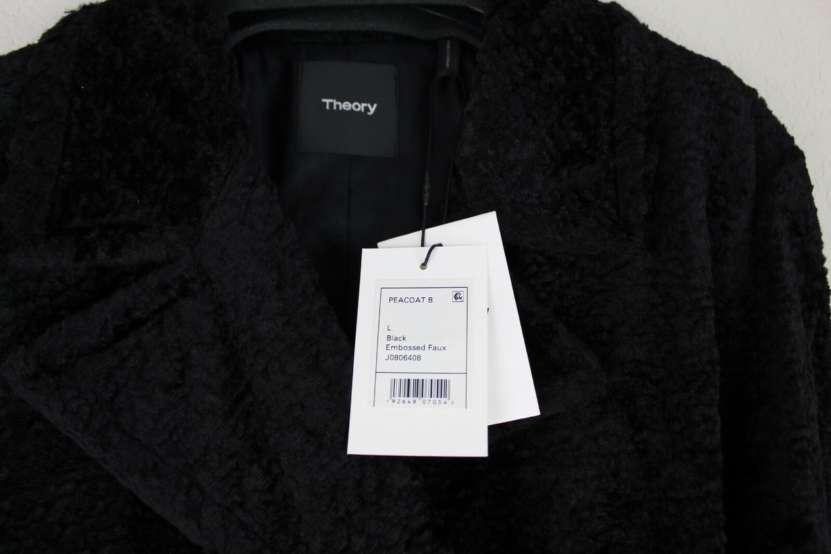 theory Teddy Fleece Faux Fur Peacoat S