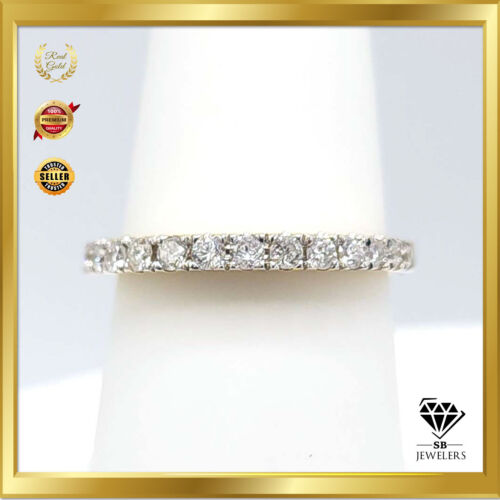 14K Yellow Gold One Row Genuine Diamonds 0.5 CTW Wedding Ring All Sizes Bands - 第 1/5 張圖片