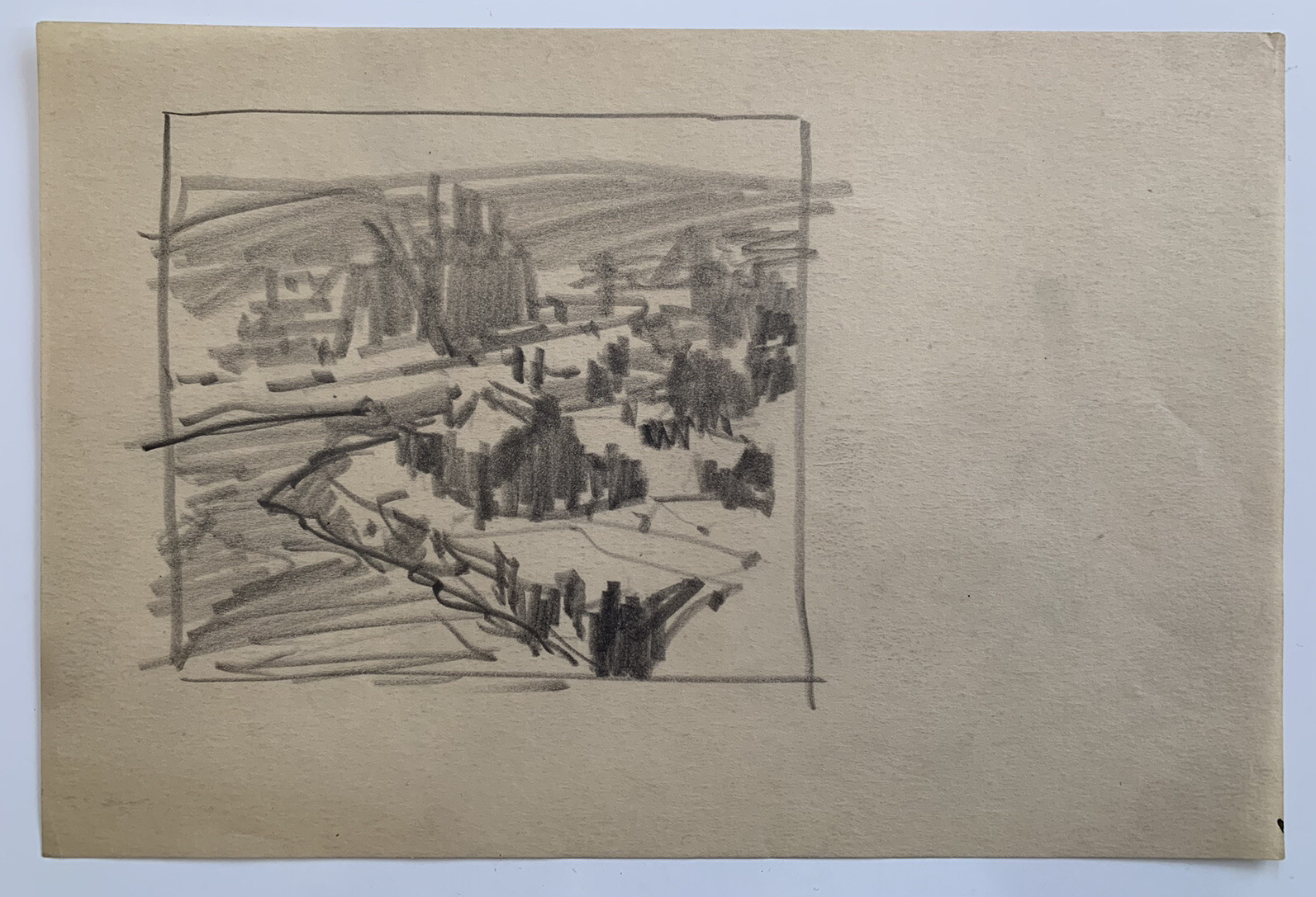 Lot of 1940s Carl Gaertner Pencil Graphite Sketches Cuyahoga Cleveland