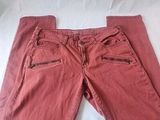 Pilcro and the Letterpress Mid Rise Skinny Jeans Sz 27 Red Denim Anthropologie