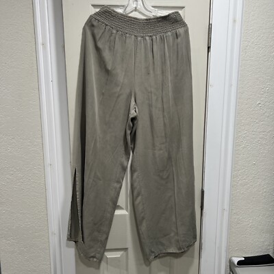Versions Wide Leg Pants Beige Linen Size L Palaso Pants