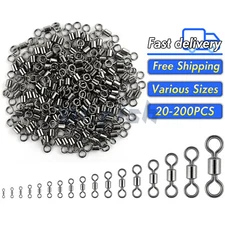 Fishing Barrel Swivels 20~1323LB Stainless Steel Rolling Solid Ring Swivel 
