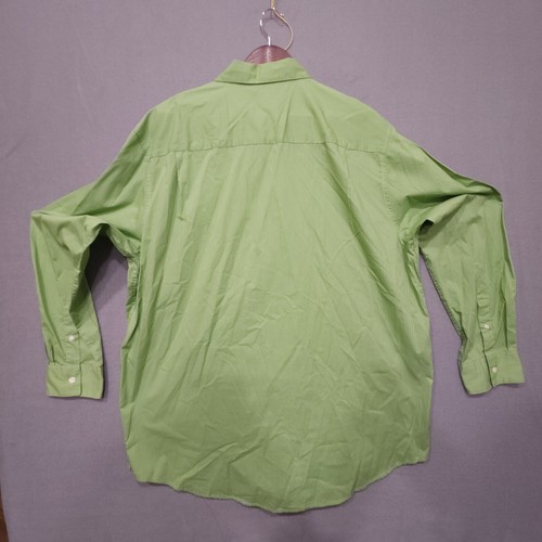 Camicia uomo John Ashford verde a righe manica lunga con bottoni taglia XXL - Foto 5 di 7