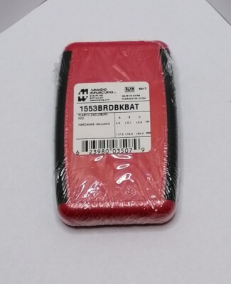 Hammond ABS Kunststoff Gehäuse schwarz/rot 117x79x24mm 1553BRDBKBAT mit Batteri