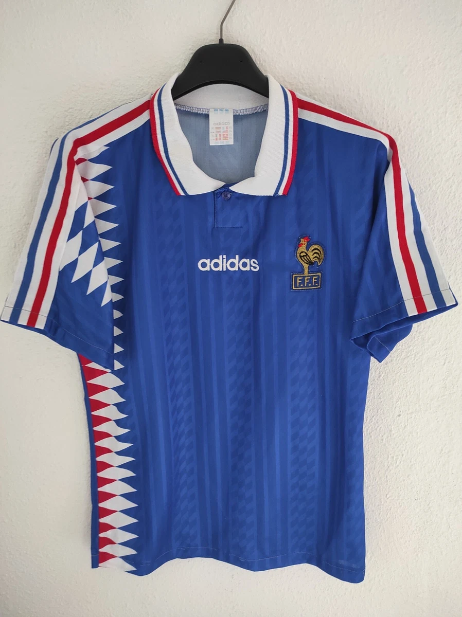 Maillot De Foot France Domicile 1994/1996 Adidas Taille M - Bleu - Pour Adulte