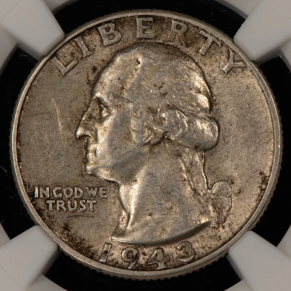 1943 DDO 25c Silver Washington Quarter - VP-004 Double Die - NGC XF 45 - X5824 - Image 4 of 4
