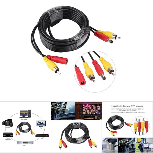 + DC Car Monitoring Analog Camera AV Audio Video Power Cable Wire (5m) New Fit - Picture 4 of 9