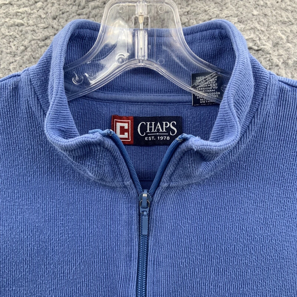Chaps 1/4 Zip Pullover Mens Large Sweater Long Sleeve Knit Quarter Zip Adult L - Image 3 of 4