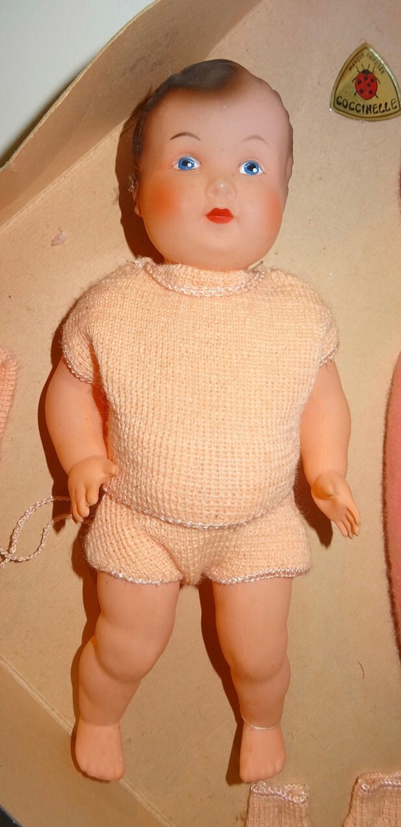 Ensemble Ancien Poupée - Robe Et Veste En Coton Dentelle - Années 1930 - France