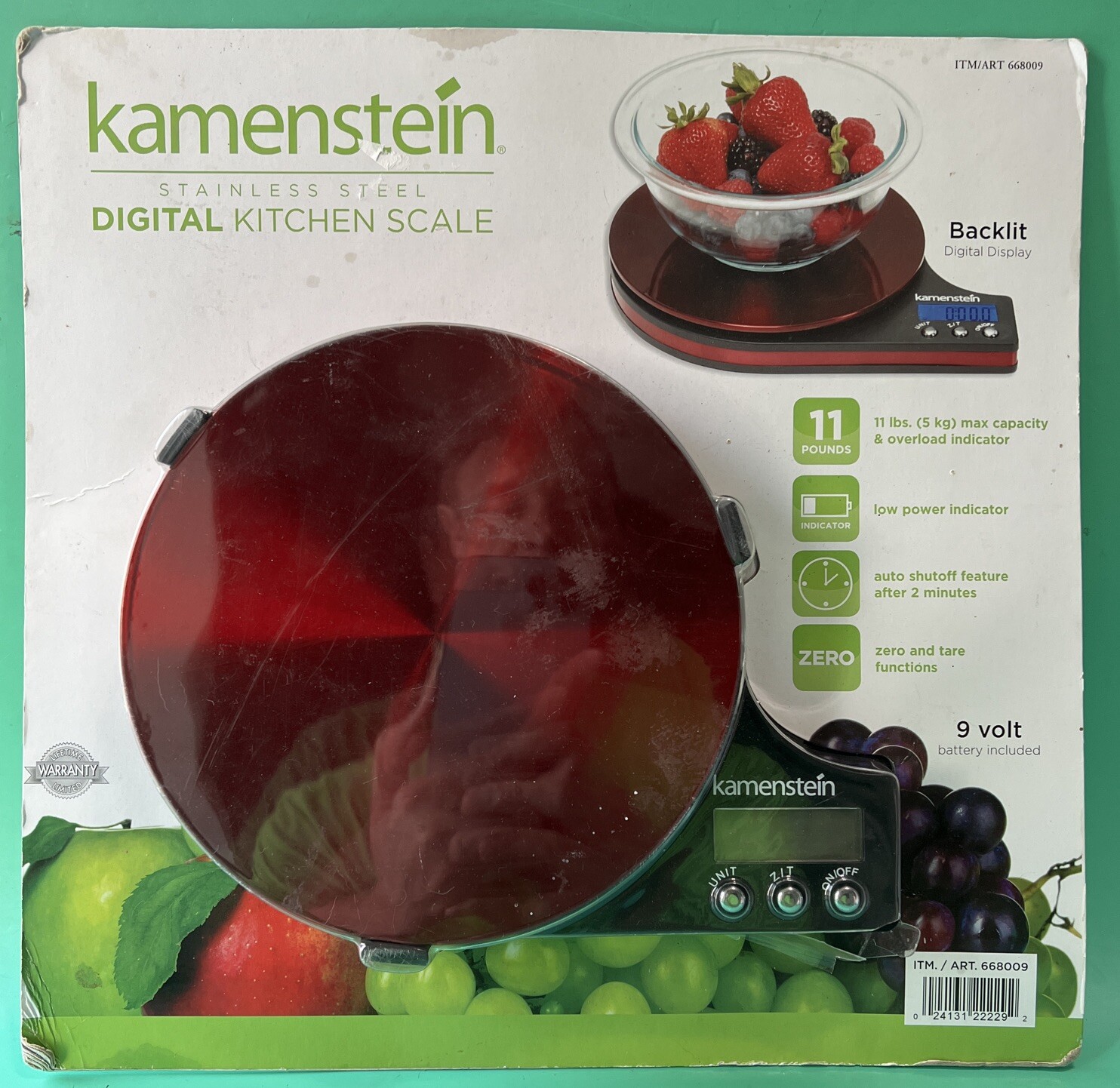 KAMENSTEIN Stainless Steel Digital Kitchen Scale 668009 11 lb Capacity