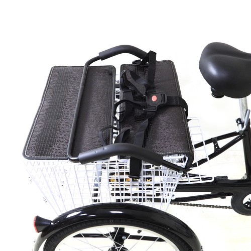 20Zoll Dreirad Erwachsene mit Kindersitz & Einkaufskorb Tricycle 3 Räder Fahrrad - Bild 8 von 10