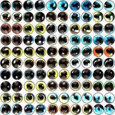 100 Pcs 6MM Glass Eyes for Crafts, Realistic Half Round for Doll Making