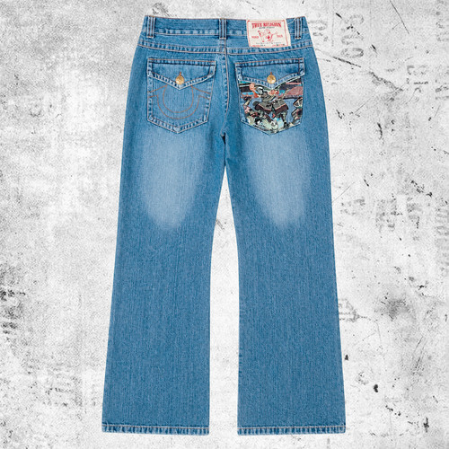 True Religion, Vintage True Religion Billy Jeans Samurai Tiger Warrior Embroidery Wide Bootcut