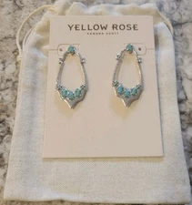 Kendra Scott Yellow Rose Montana Vintage Silver Magnesite Earrings  NWT $120