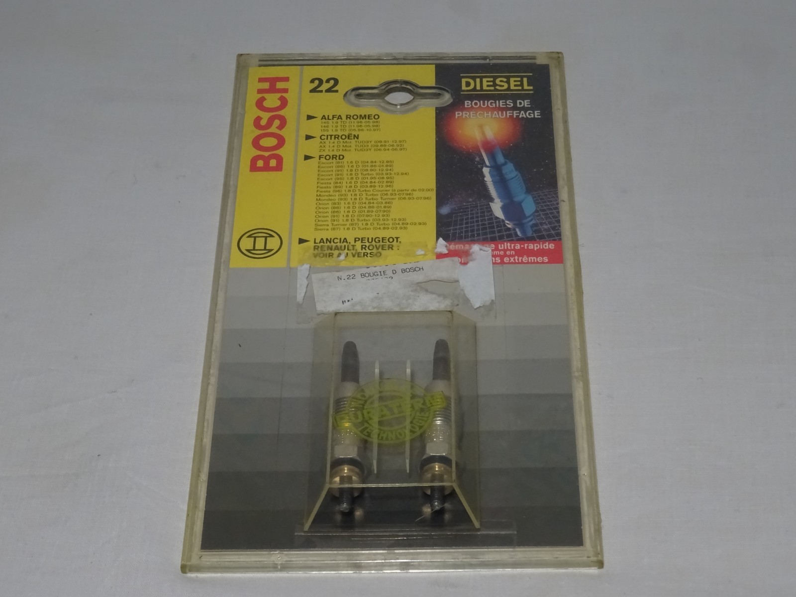 Bougies de préchauffage BOSCH robustes en acier allié pour longévité moteur MASTER et KAPPA