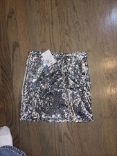 Silver Sequin Skirt Forever 21 Size XS