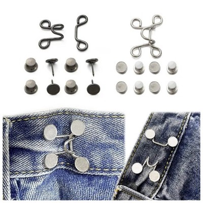 1 Set Jeans Pants Waist Buckle Hook Snap Button Clip Clasp Clothing Sewing Tool