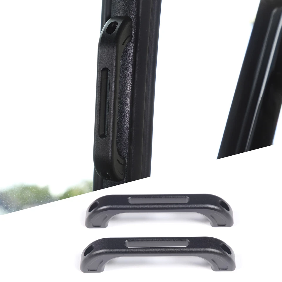 Black Front Alloy Pillar Door Grab Handles For LAND ROVER DEFENDER 90 110 130 Foto 2 de 4