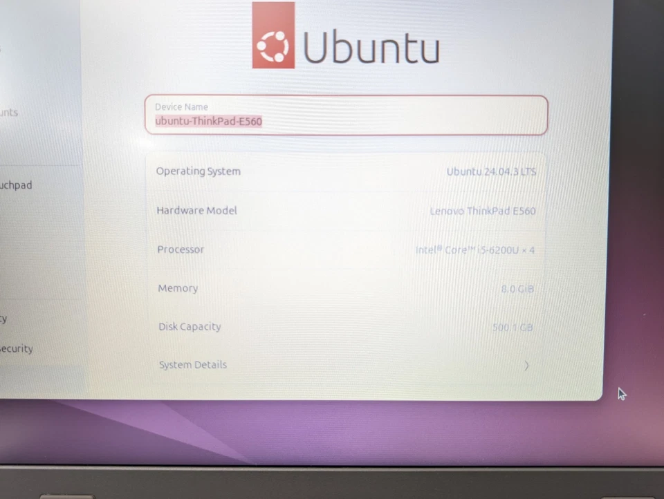 Lenovo ThinkPad E560 15.6" Core i5-6200U @ 2.3GHz 8GB RAM 500GB SSD Ubuntu Linux - Image 2 of 4