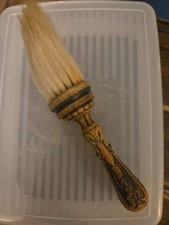 Antique Horse Hair Barber Brush Wooden Handle 9  