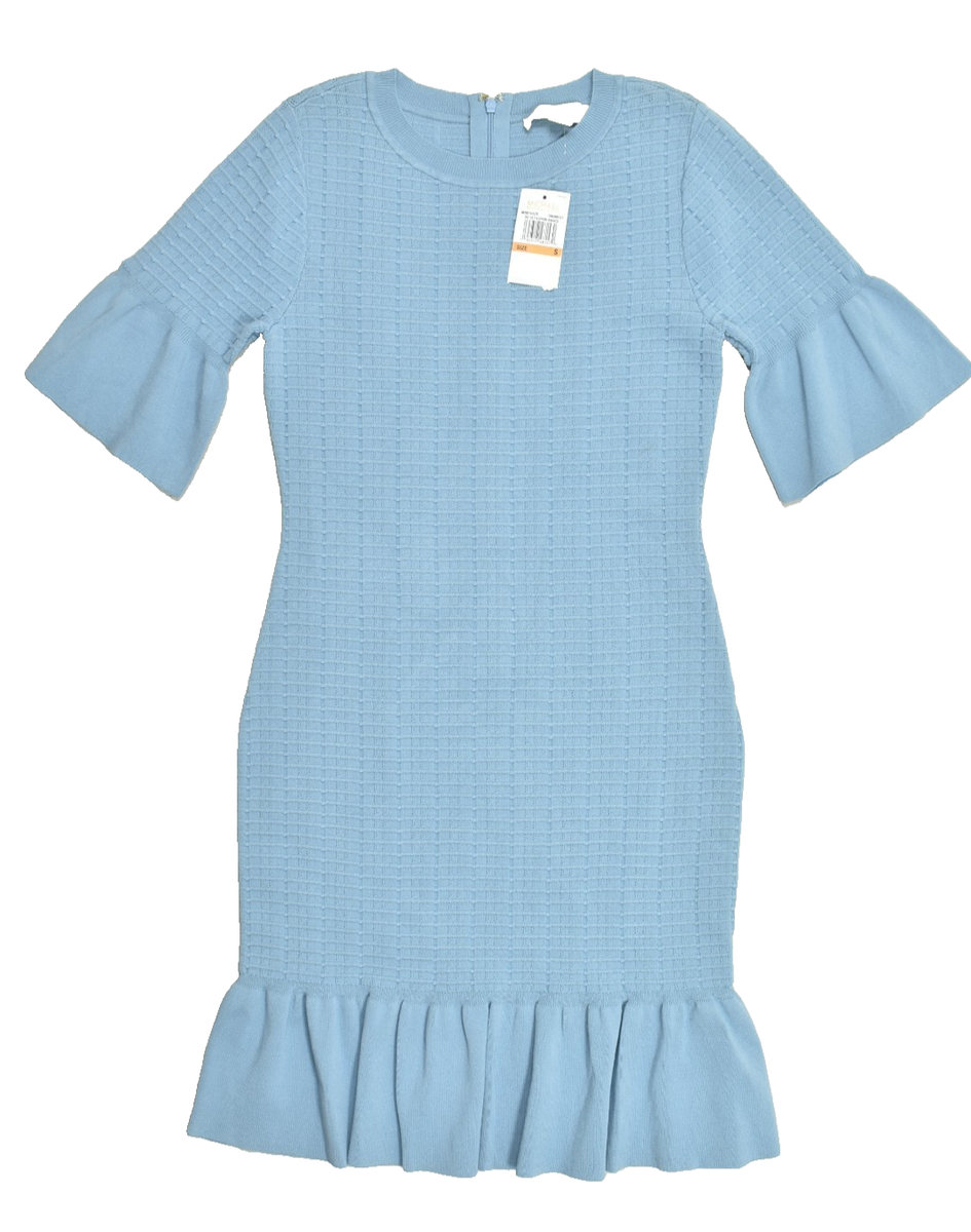 aubrey ruffle dress in light blue Joyce Blue Chiffon Mini Dress - US 12