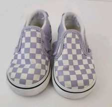 Vans Old Skool Shoes Purple Checkered Slip On Sneakers Toddler Size 5C.