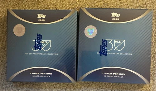 Lot of 2 Sealed Boxes - 2025 Topps MLS 30th Anniversary Collection Box