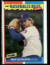 1987 Fleer Baseball's Best Sluggers vs. Pitchers #41 Rick Sutcliffe Card 0501H