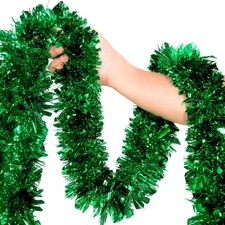 50Ft Green Christmas Garland Decorations,Xams Greenery Tinsel 50 Ft,