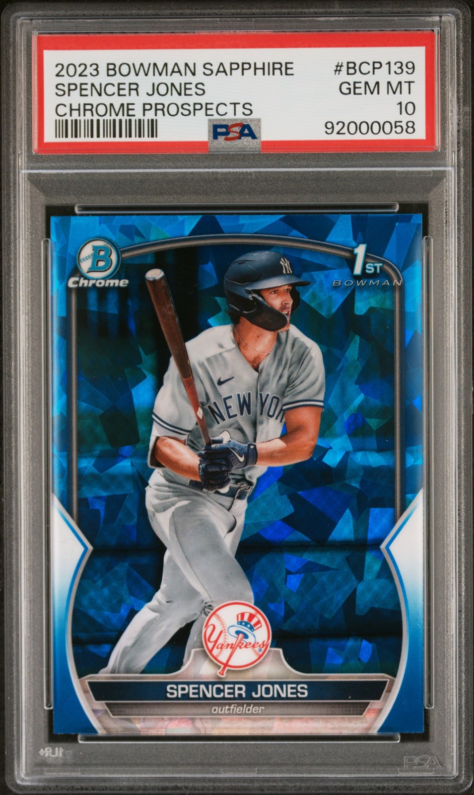 2023 BOWMAN SAPPHIRE ED CHROME PROSPECTS #BCP139 SPENCER JONES PSA 10