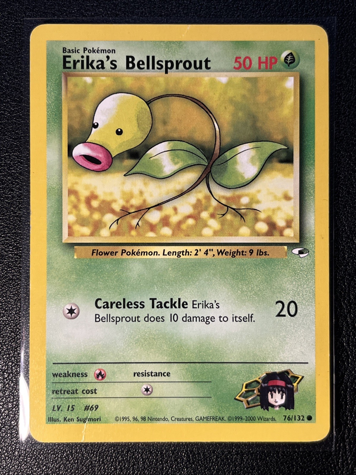 2000 Pokemon Gym Heroes Erika's Bellsprout #76 HP