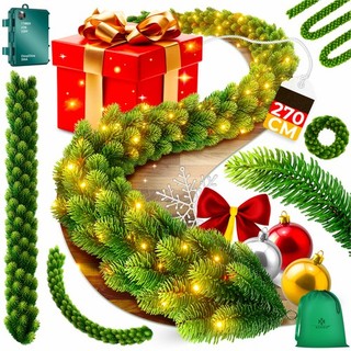 RETOURE Weihnachtsgirlande 2 7m Naturgetreu LED Girlande Weihnachtsdeko