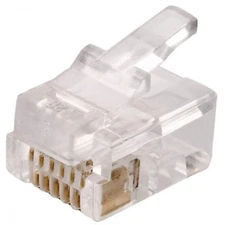 Steren Modular Plug 6C 6x6 RJ12 Flat Stranded - Gold-Plated