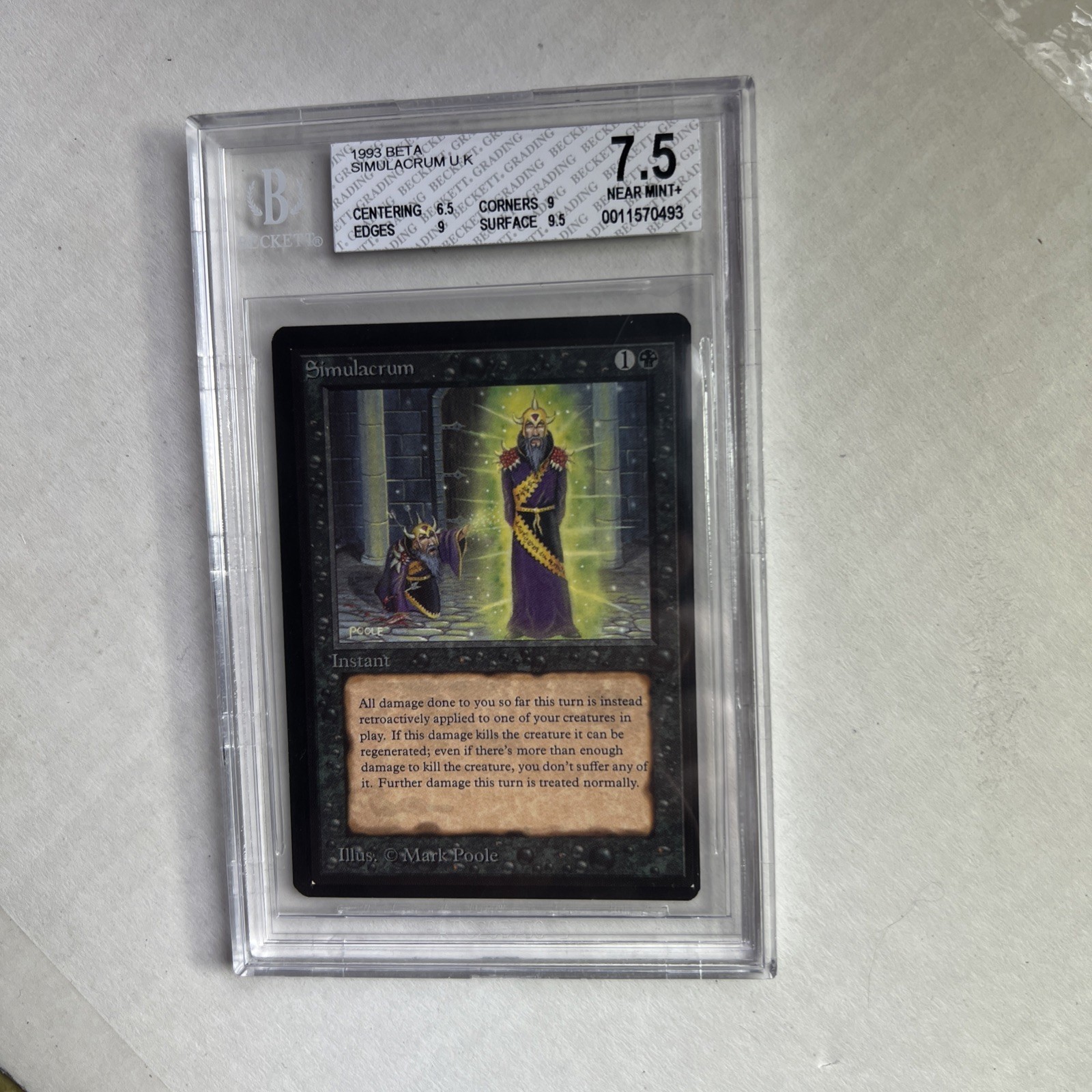 MTG Beta Simulacrum BGS 7.5 Near Mint+ (Gem surface, Mint corners, edges)  1993