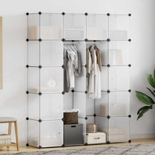Armoire Modulaire 14 Compartiments Noir et Blanc Garde-robe Penderie vidaXL