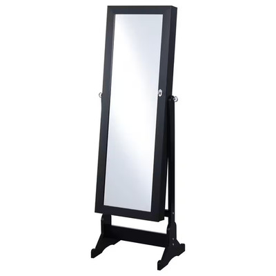 Tutuola Black Wood Jewelry Cheval Mirror 20 In. W Jewelry Armoire